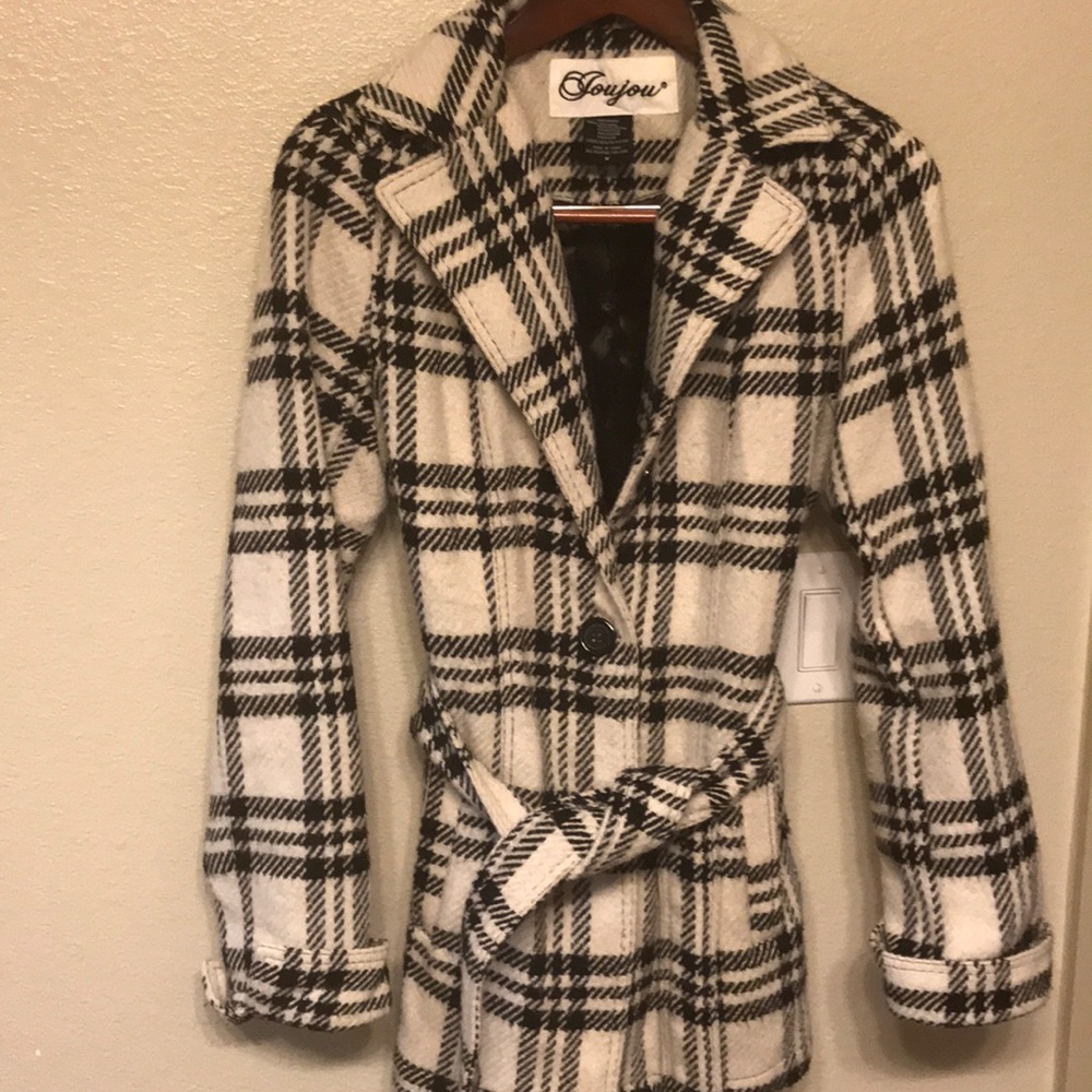 Plaid pea coat